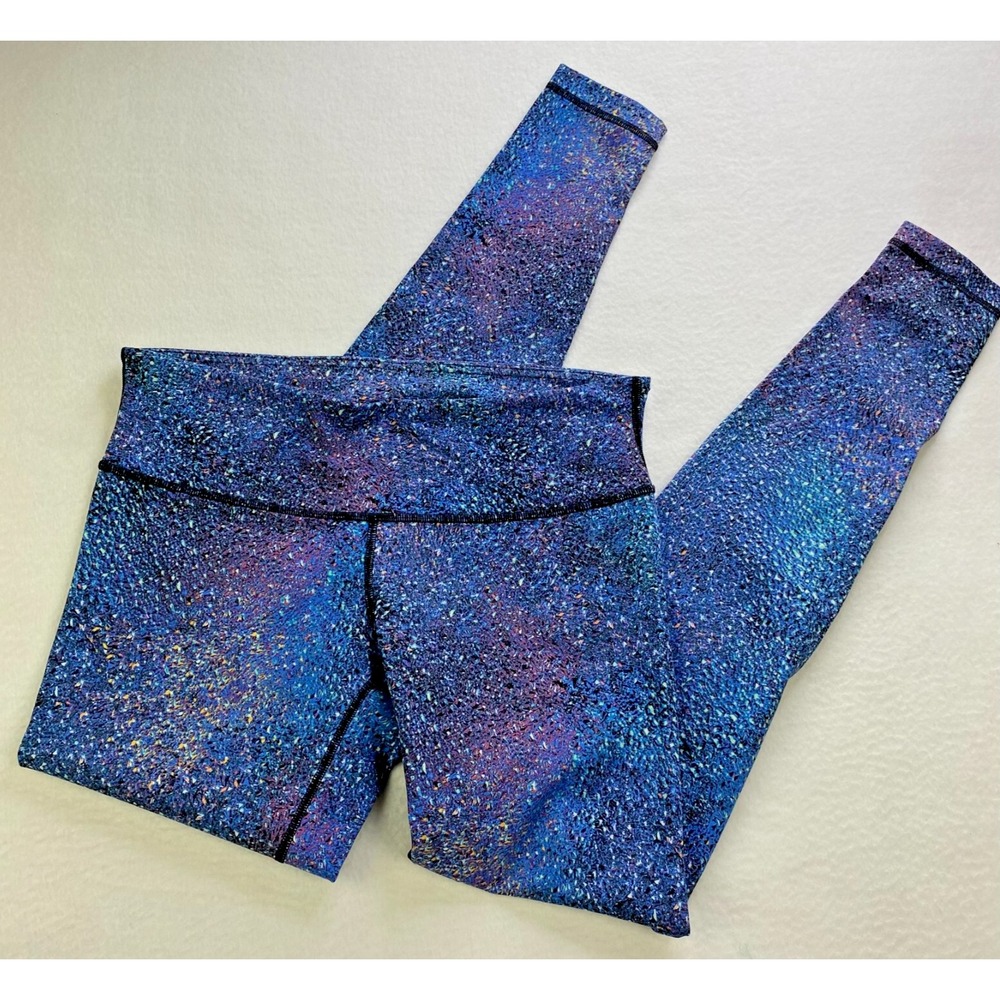 Lululemon Wunder Under Women's Leggings Size 10 Mermaid Galaxy Splatter Luxtreme